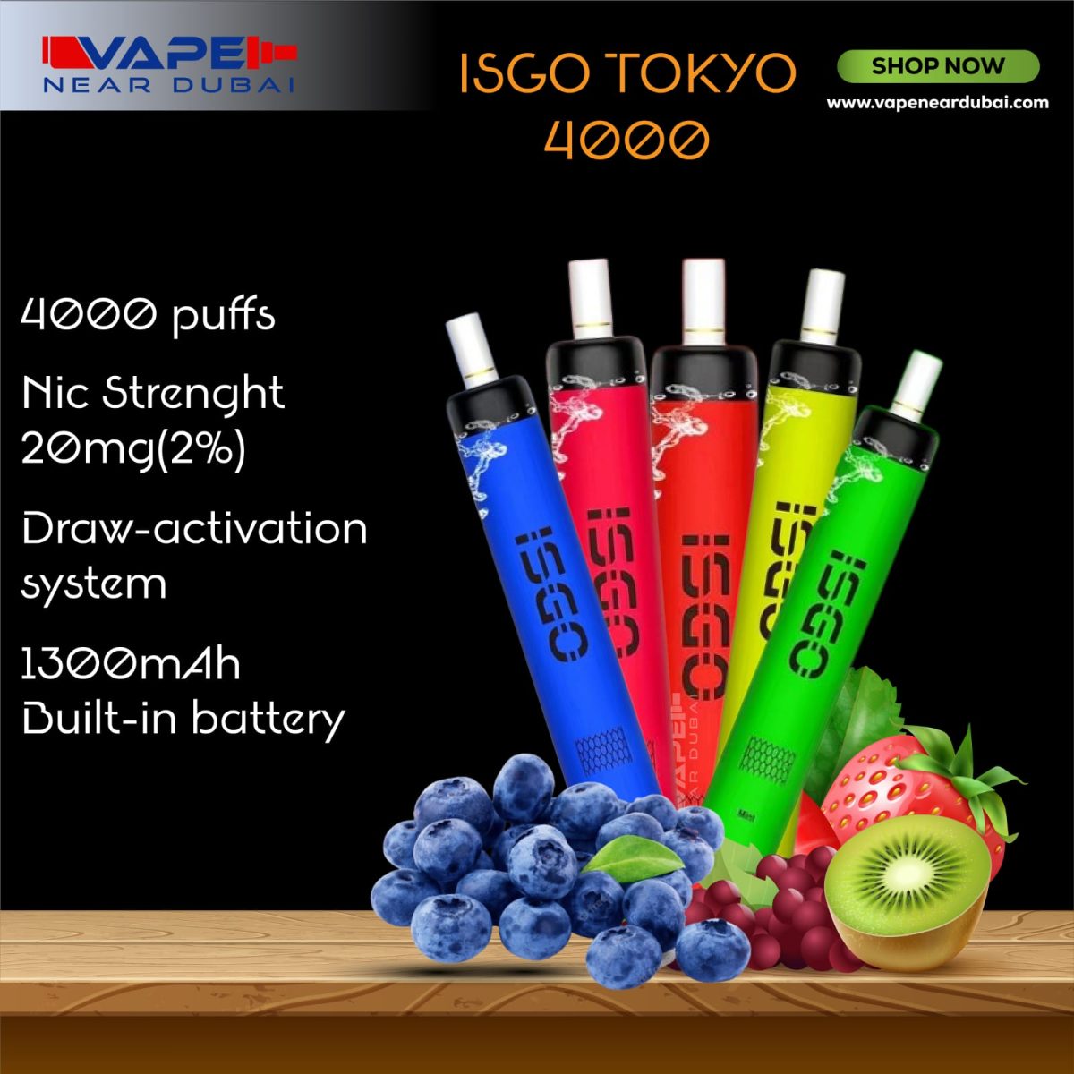 BEST ISGO TOKYO (4000 Puffs) Disposable Vape Dubai