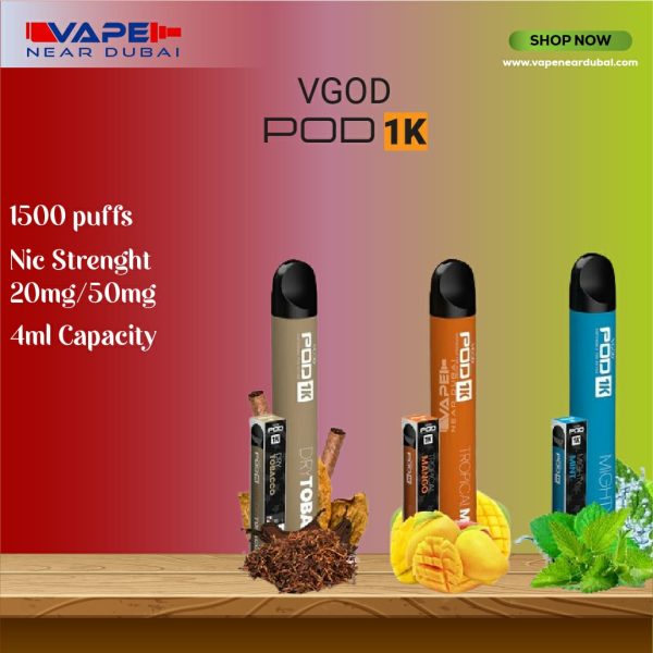 BEST VGOD 1k (1500 puffs) Disposable Vape In Dubai