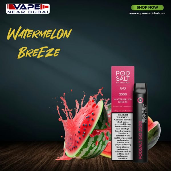 BEST POD SALT Go Watermelon Breeze (2500 puffs) Disposable Vape In Dubai